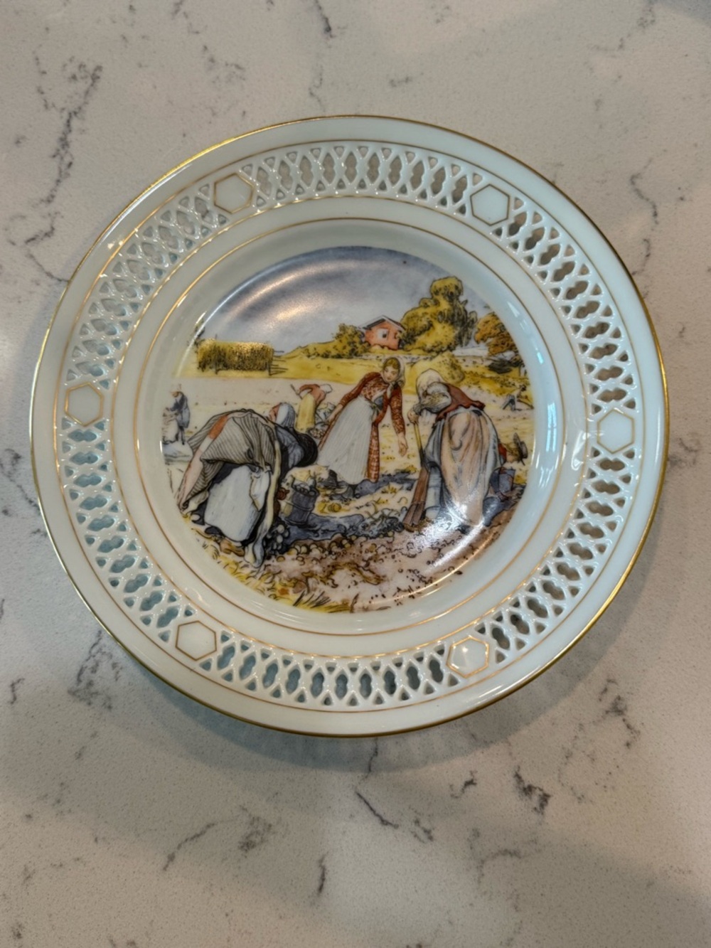 Porcelain Bing & Grondahl "Potato Harvesting" collector plate